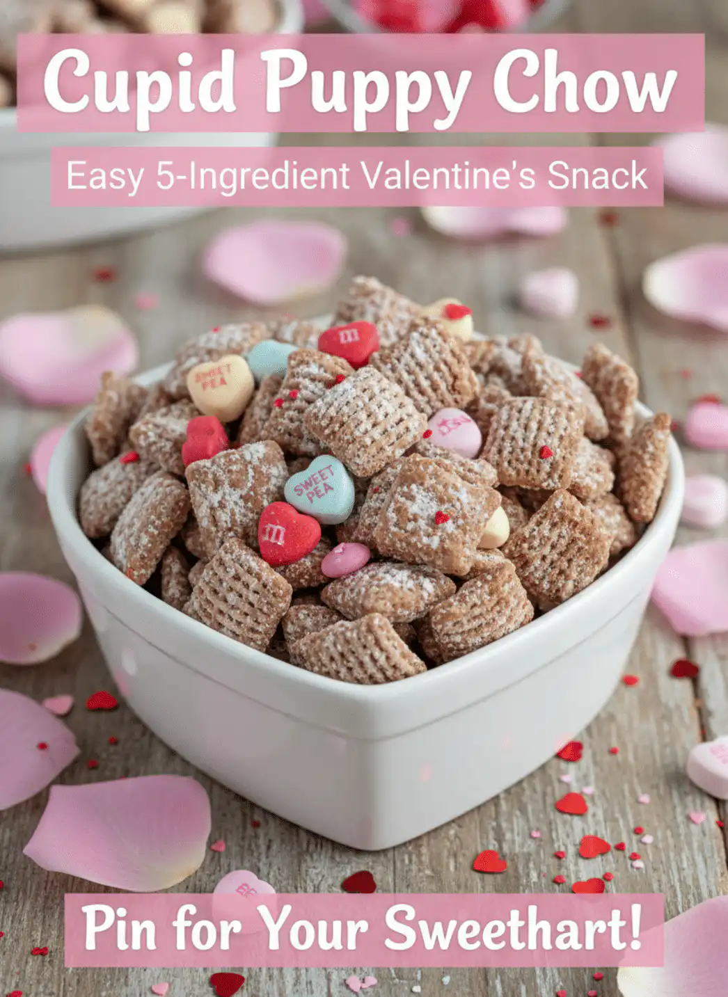 Cupid Puppy Chow (Sweet Valentine's Snack Mix)