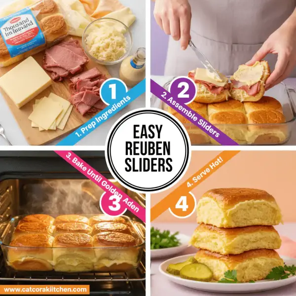 card recipe ingredients and instructions easy baked Reuben sliders