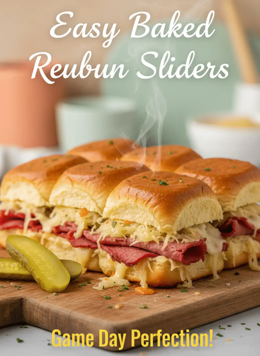 Easy Baked Reuben Sliders with Hawaiian Rolls