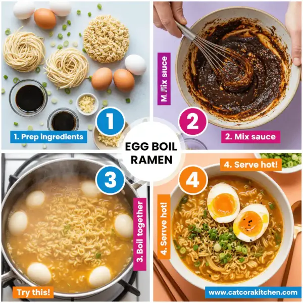 card recipe ingredients and instructions egg boil with ramen