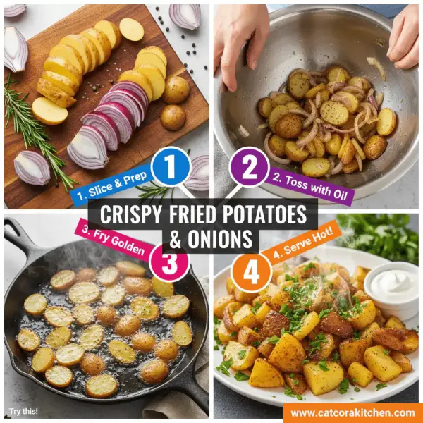 card recipe ingredients and instructions fried potatoes and onions