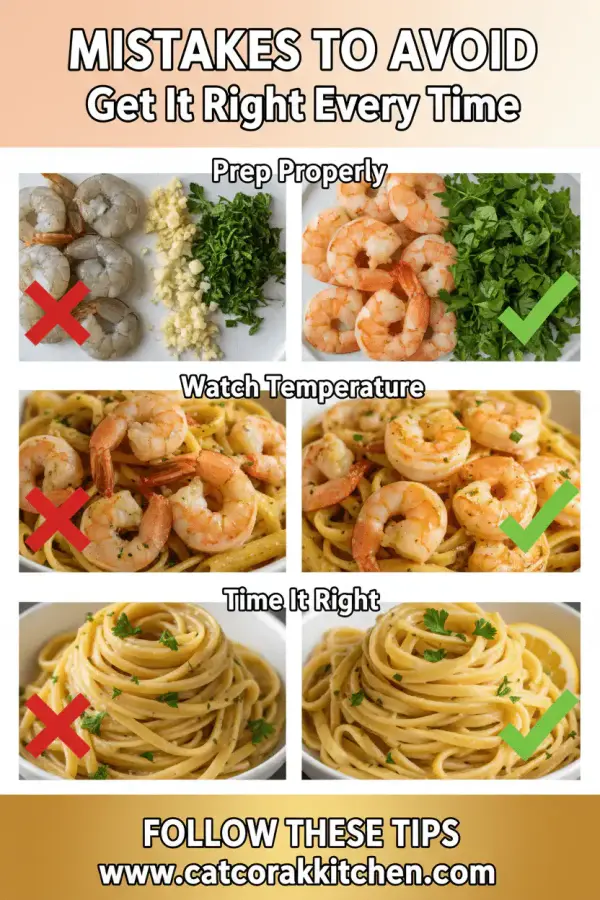 Garlic butter shrimp pasta common mistakes