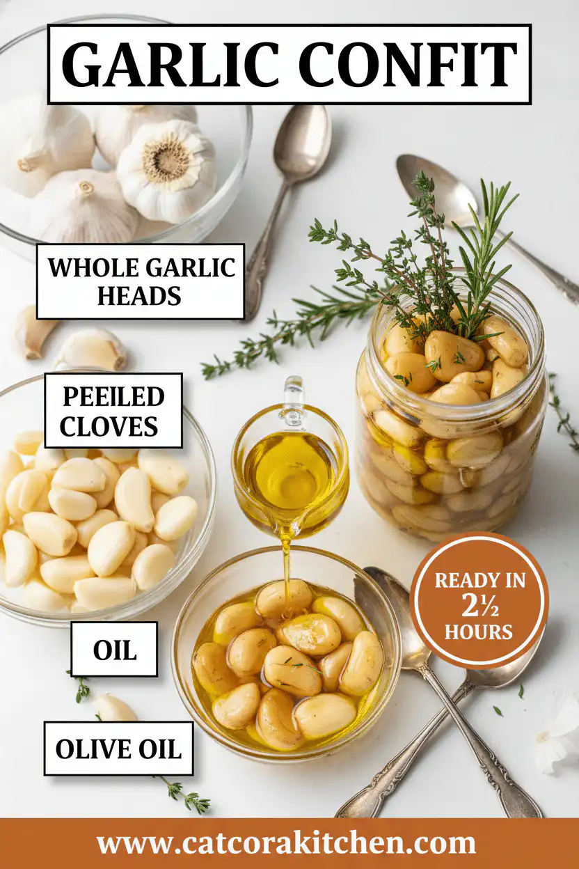 Garlic confit ingredients