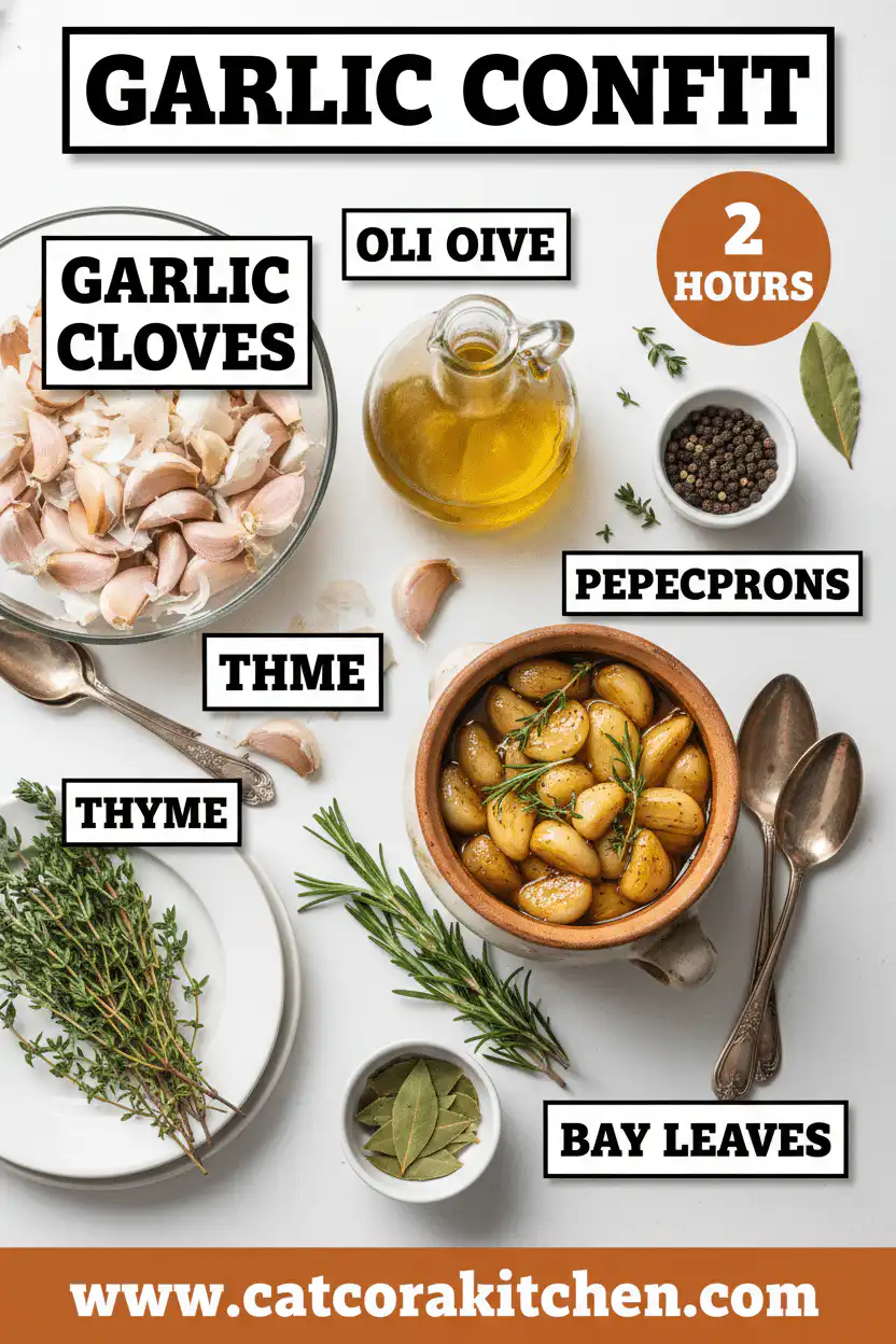 Garlic confit ingredients