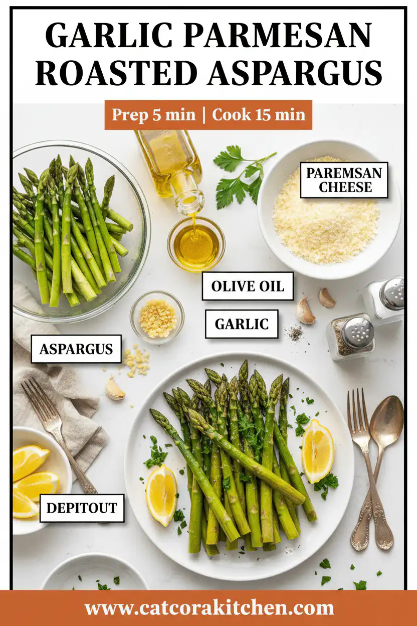 Garlic parmesan roasted asparagus ingredients