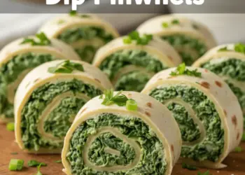 green spinach dip pinwheels