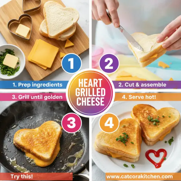 card recipe ingredients and instructions heart grilled cheese