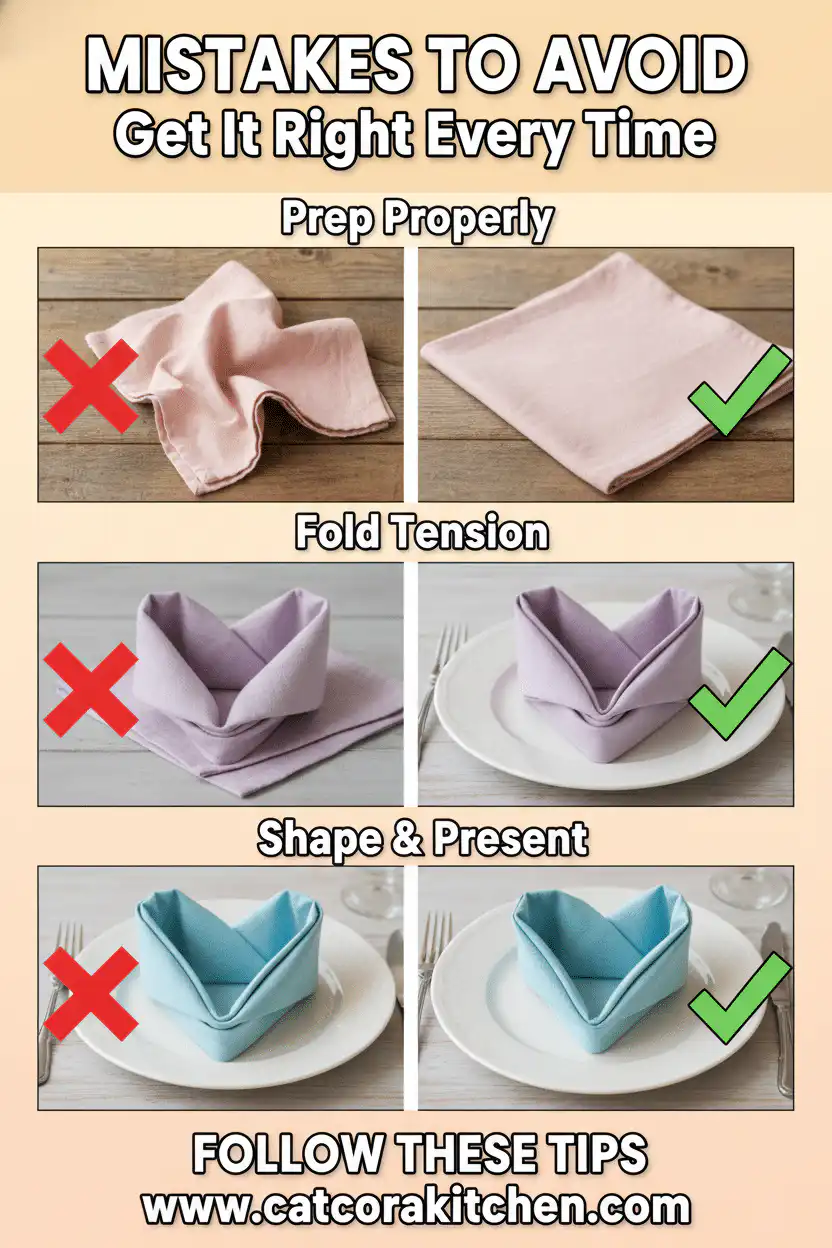 Heart napkin fold common mistakes