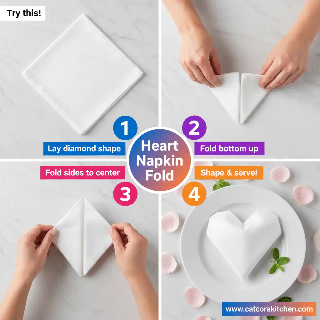 card recipe ingredients and instructions heart napkin fold