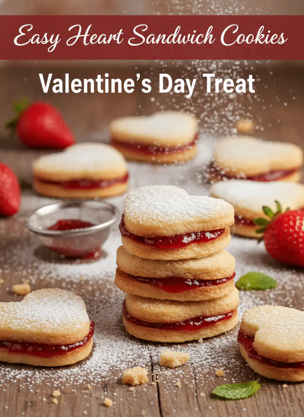 Heart Sandwich Cookies with Jam (Valentine's Recipe)