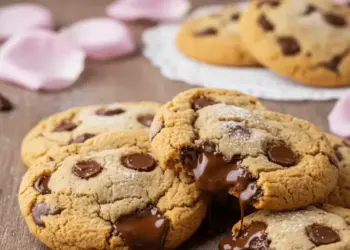 heart shaped chocolate chip cookies
