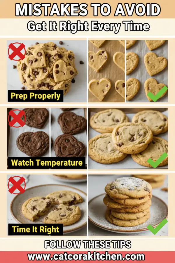 Heart shaped chocolate chip cookies common mistakes