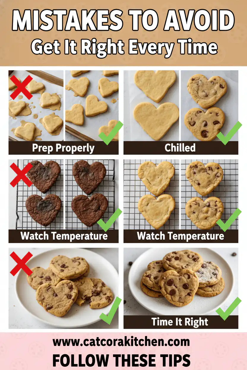 Heart shaped chocolate chip cookies common mistakes