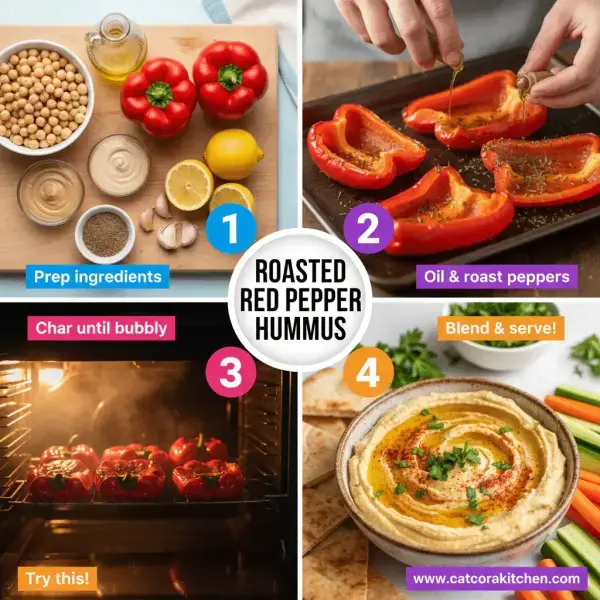 card recipe ingredients and instructions homemade hummus with roasted red pepper