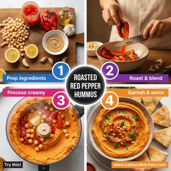 card recipe ingredients and instructions homemade hummus with roasted red pepper