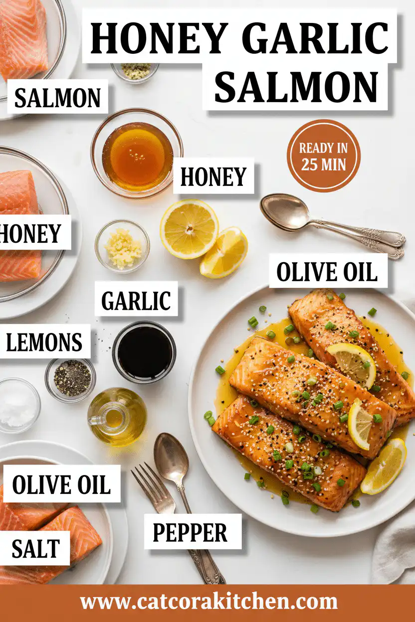 Honey garlic salmon ingredients