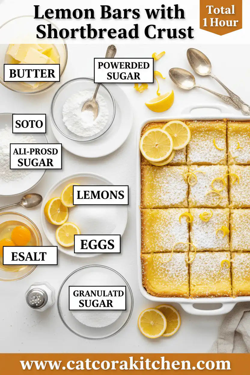 Lemon bars with shortbread crust ingredients