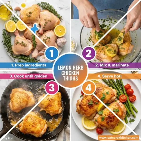card recipe ingredients and instructions lemon herb chicken thighs