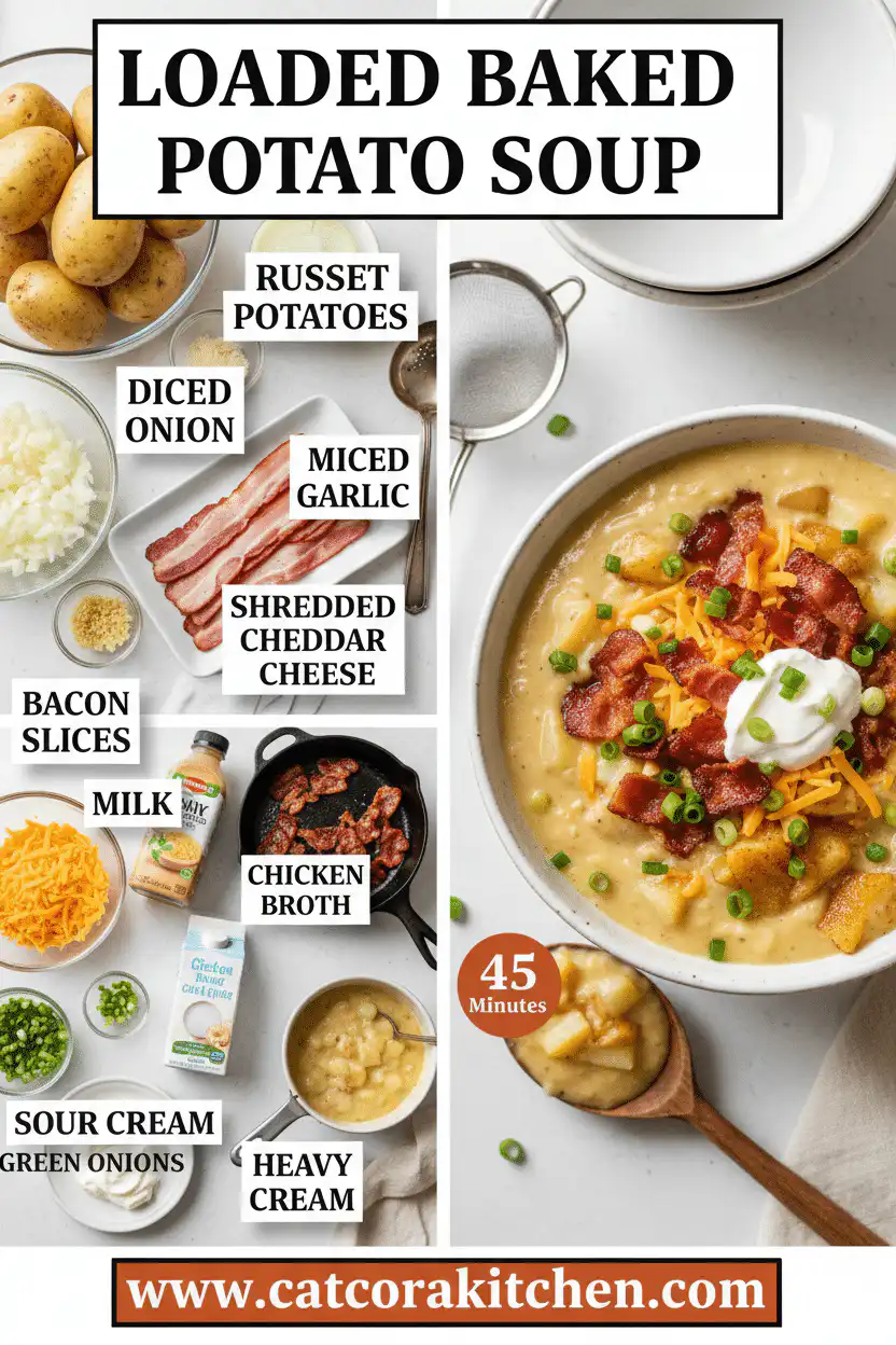 Loaded baked potato soup ingredients