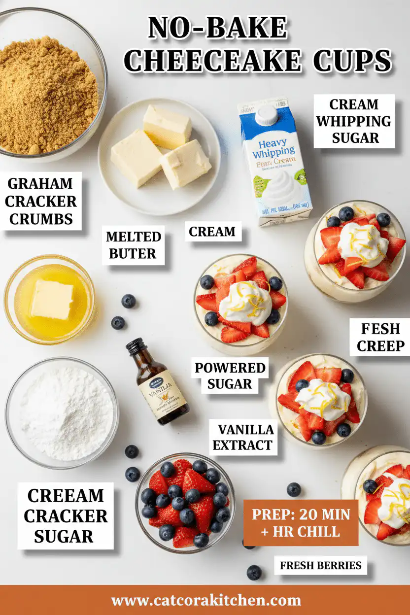 No-bake cheesecake cups ingredients