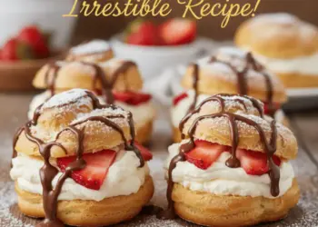 nutella strawberries cream puffs