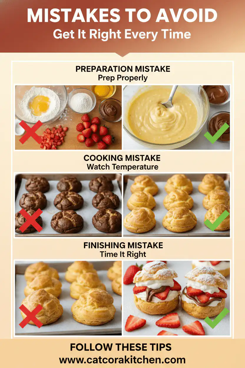 Nutella strawberries cream puffs common mistakes