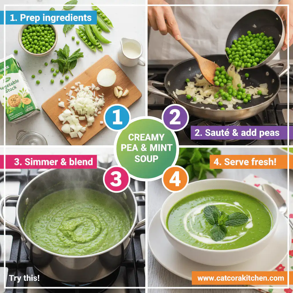 card recipe ingredients and instructions pea and mint soup