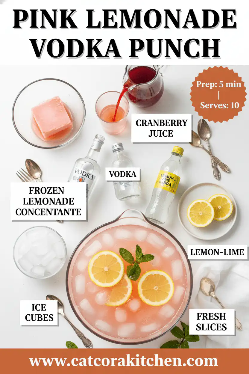 Pink lemonade vodka punch ingredients