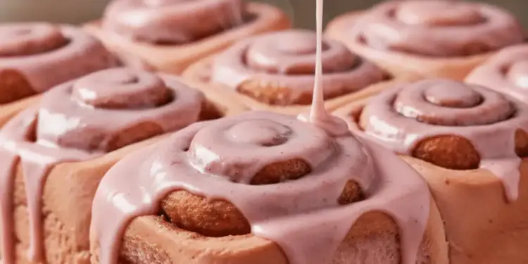 pink velvet cinnamon rolls