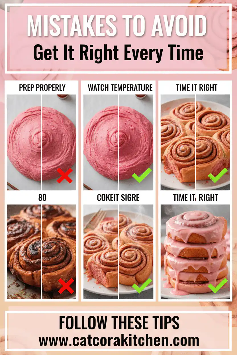 Pink velvet cinnamon rolls common mistakes