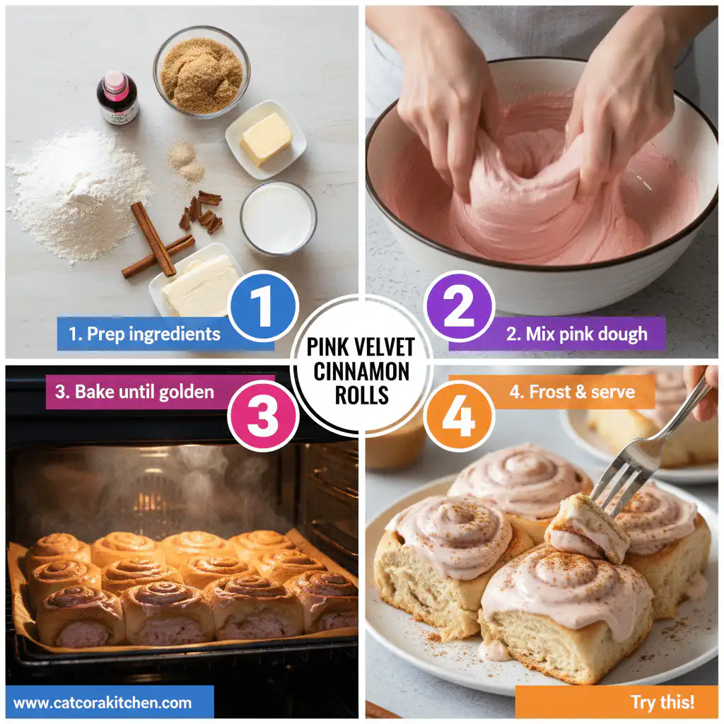 card recipe ingredients and instructions pink velvet cinnamon rolls