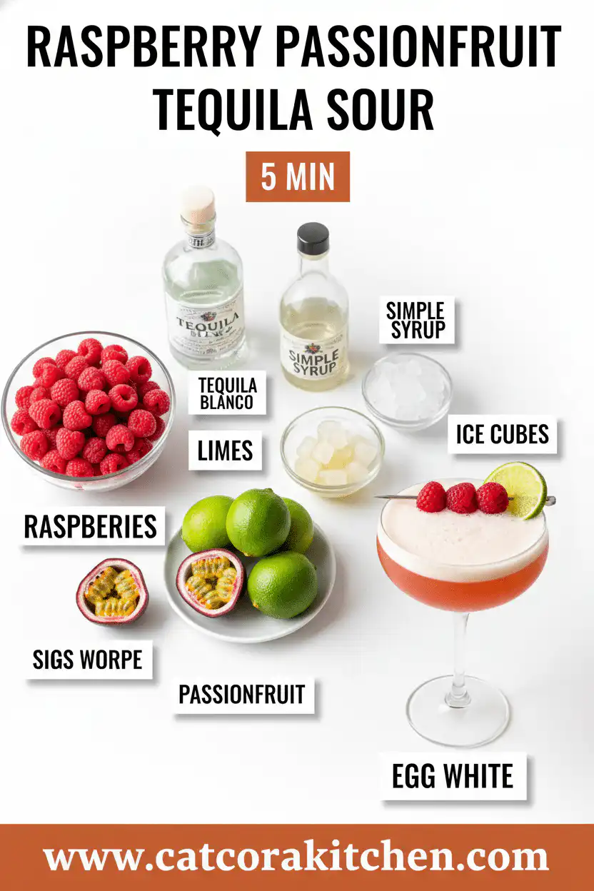 Raspberry passionfruit tequila sour ingredients