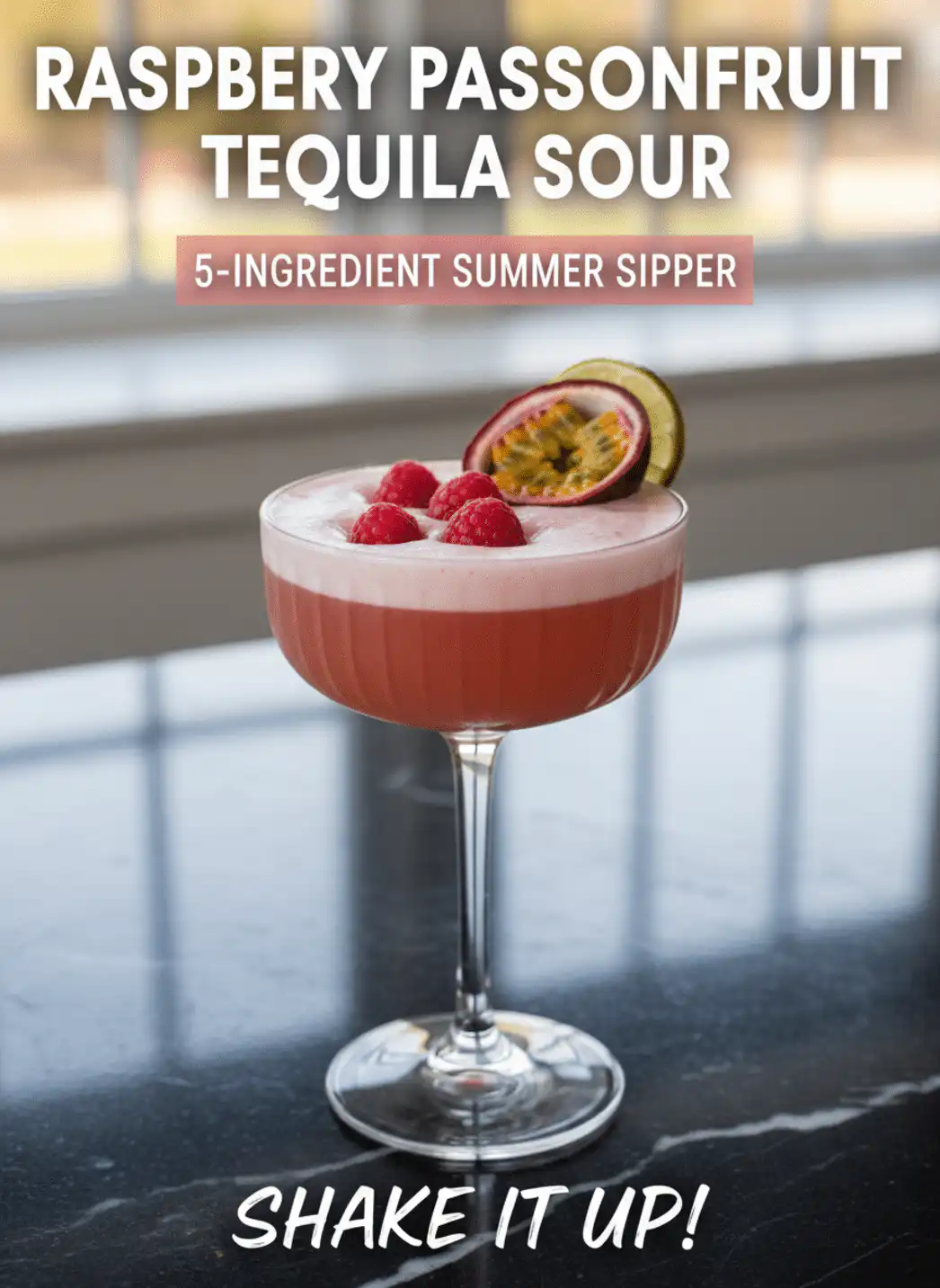 Raspberry Passionfruit Tequila Sour