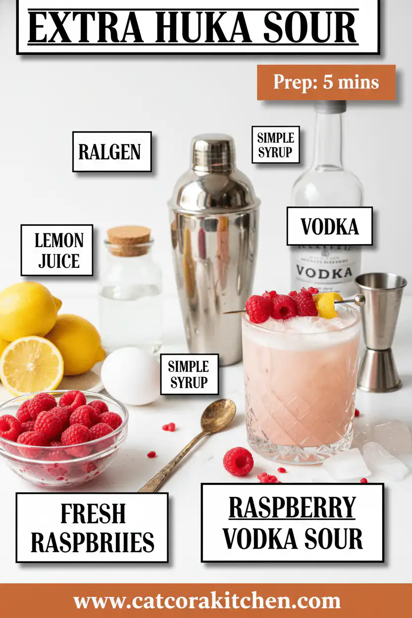 Raspberry vodka sour ingredients