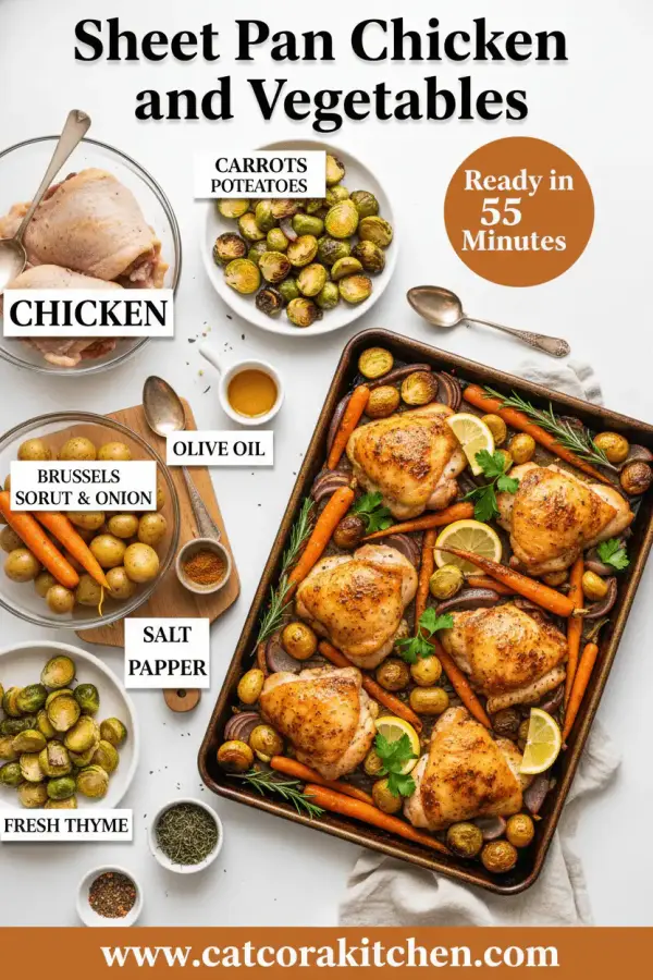 Sheet pan chicken and vegetables ingredients