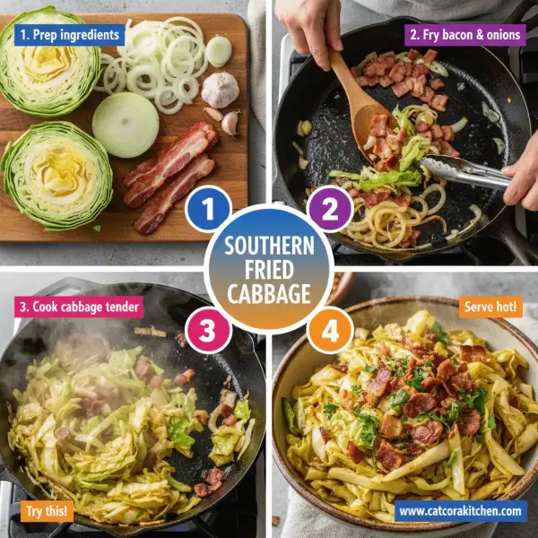 card recipe ingredients and instructions southern fried cabbage