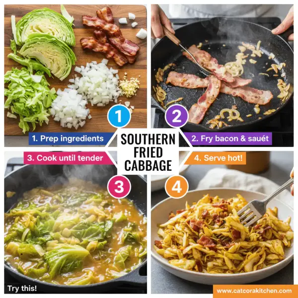 card recipe ingredients and instructions southern fried cabbage