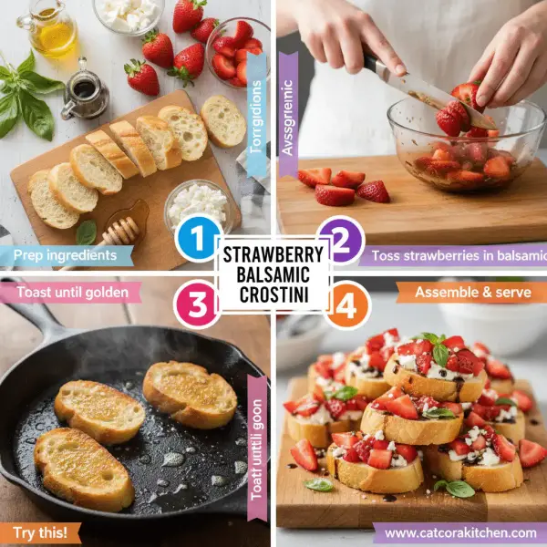 card recipe ingredients and instructions strawberry balsamic crostini