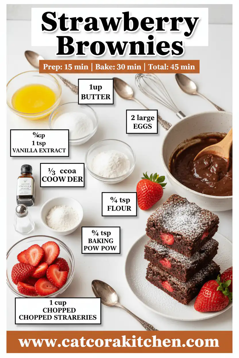 Strawberry brownies ingredients
