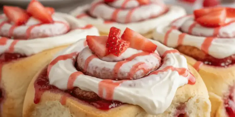 strawberry cheesecake cinnamon rolls