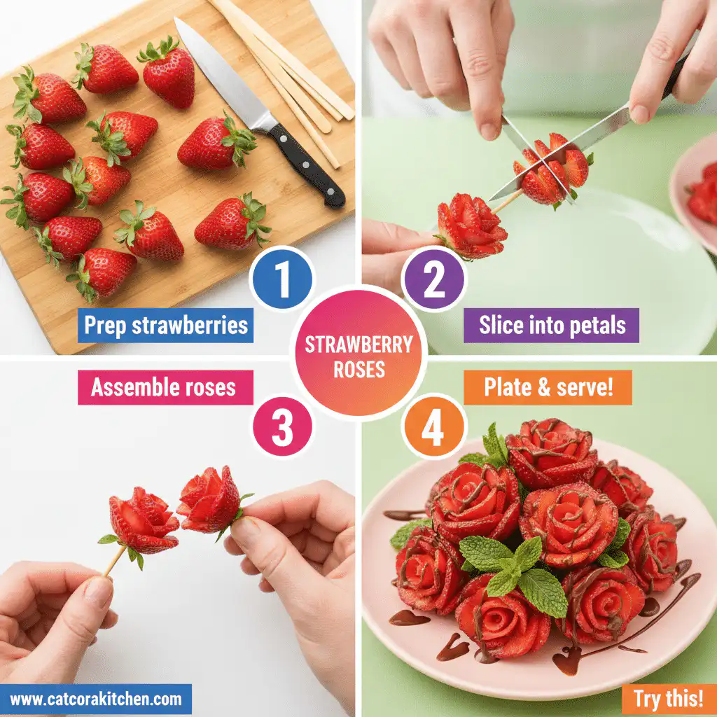 card recipe ingredients and instructions strawberry roses