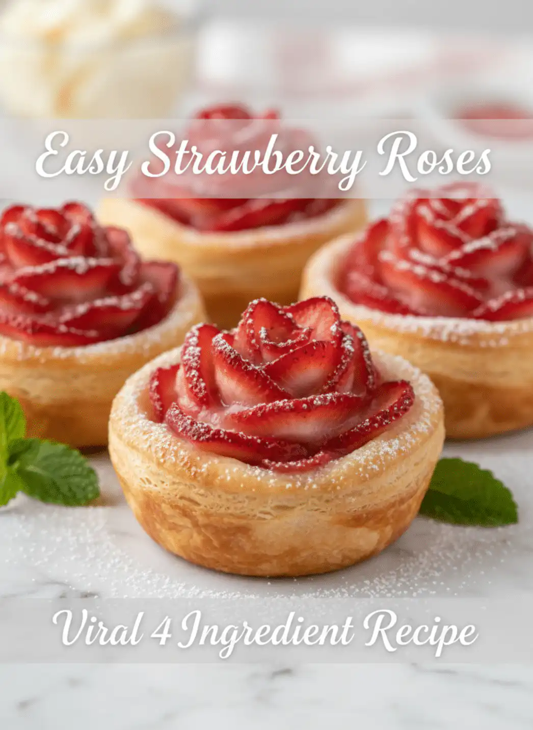 Strawberry Roses Recipe (Beautiful Valentine's Dessert)