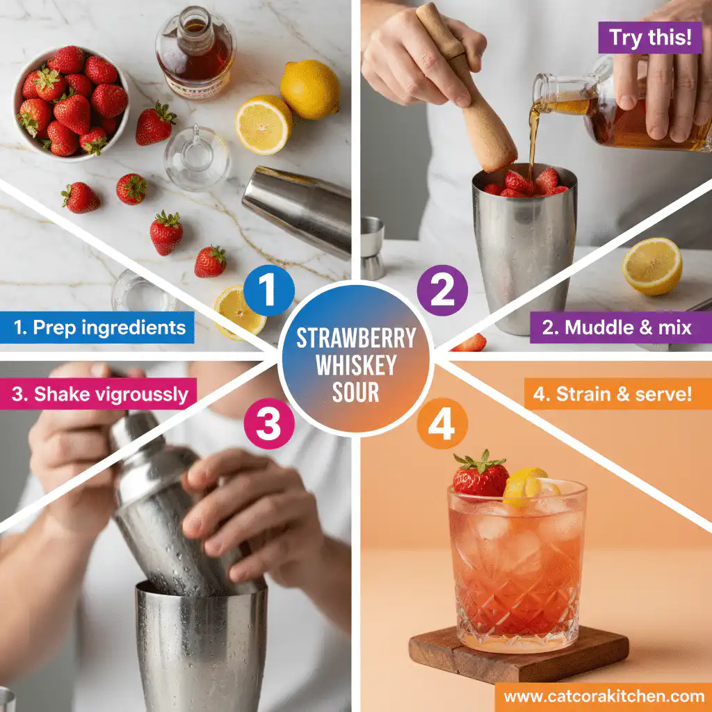 card recipe ingredients and instructions strawberry whiskey sour