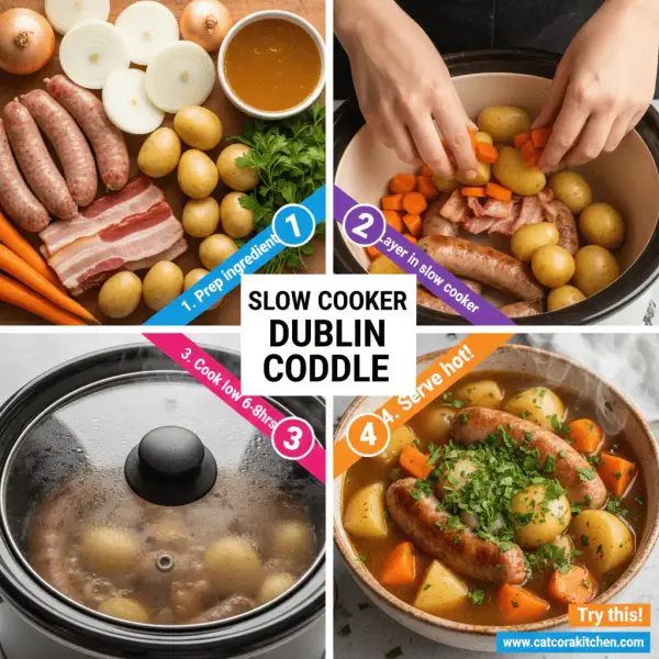 card recipe ingredients and instructions traditional Dublin Coddle slow cooker