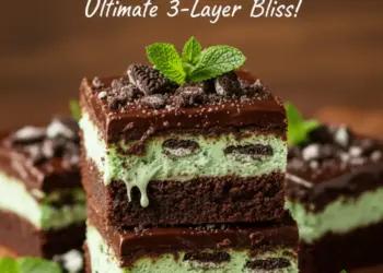 triple layer fudgy mint Oreo brownies
