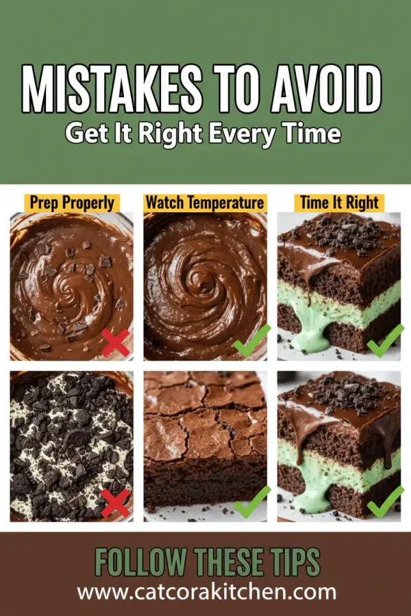 Triple layer fudgy mint Oreo brownies common mistakes