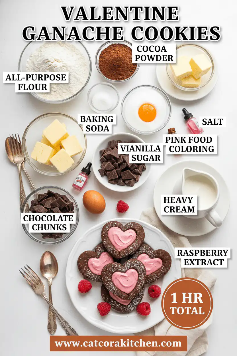 Valentine ganache cookies ingredients
