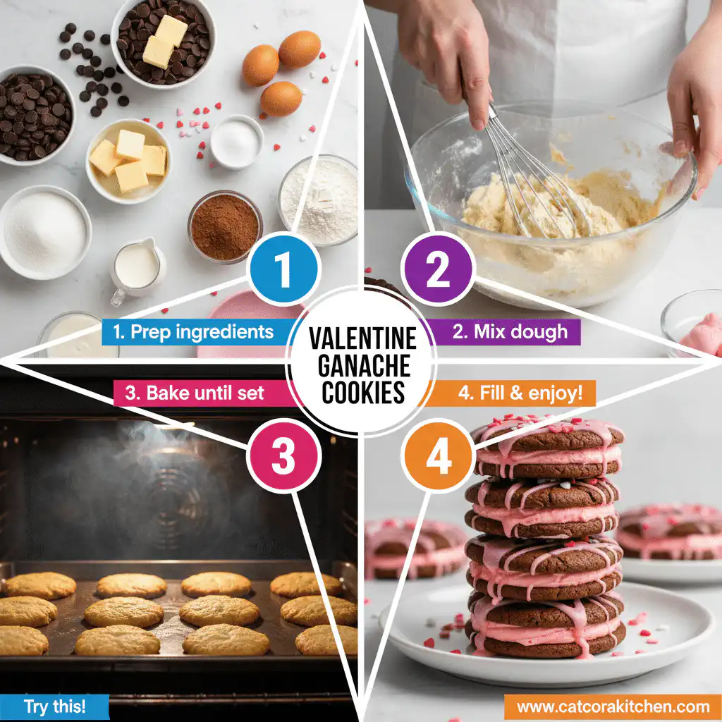 card recipe ingredients and instructions valentine ganache cookies