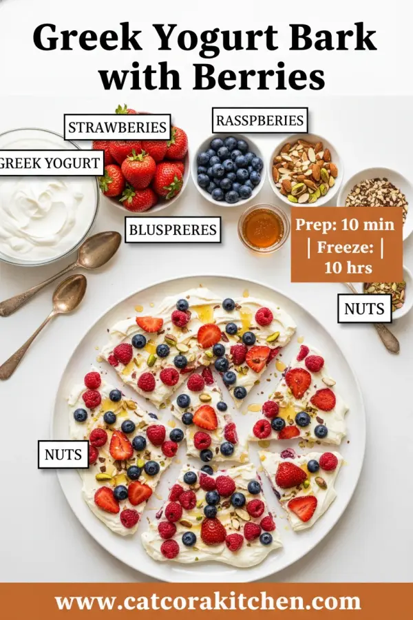 Greek yogurt bark with berries ingredients