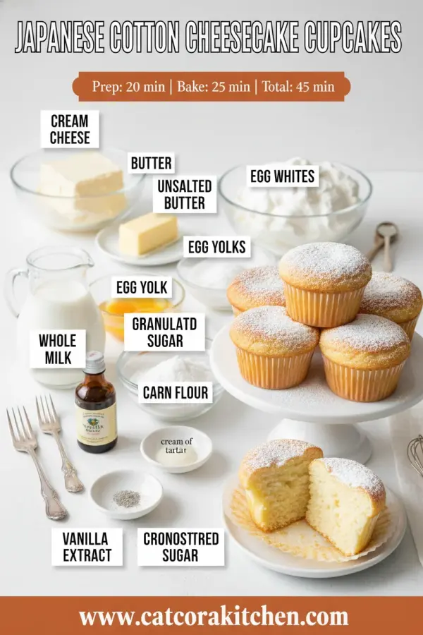 Japanese cotton cheesecake cupcakes ingredients